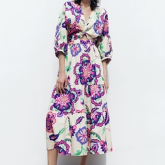  Vestido Longo Floral Casual zara