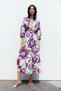  Vestido Longo Floral Casual zara