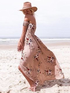 Vestido Longo Floral com Fenda  4