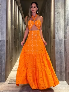 Vestido Longo Laranja  pimpnella