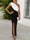  Vestido Longo Preto e Branco