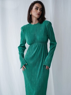 Vestido Plissado Verde - Ref.1956