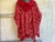 Poncho corto de lana clásico con cierre y capucha - rojo - Las Zainas