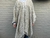 Poncho de lana clásico largo - beige 2 rayas blancas