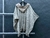 Ruana corta de lana clásica con capucha - beige ceniza oscuro - comprar online