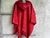 Poncho de lana pesado con cierre y capucha - rojo en internet