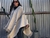 Poncho de lana pesado - arpillera 2 rayas negras - tienda online