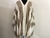 Poncho de lana pesado - arpillera y blanco