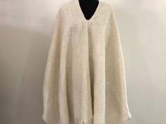 Poncho de lana pesado - blanco