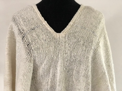 Poncho de lana clásico - blanco calado - comprar online