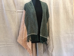 Ruana de lana clásica - verde, yute y arpillera - comprar online