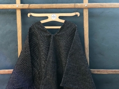 Poncho de lana pesado - negro