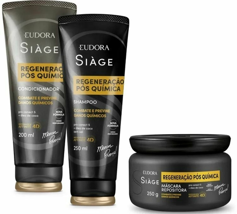 Combo Regeneração Pós Química: Shampoo + Máscara + Condicionador [Siàge - Eudora]