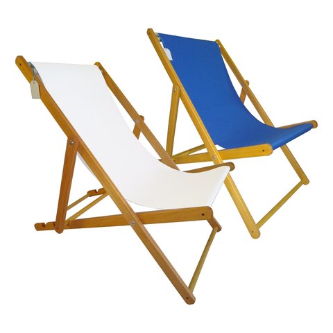 Set 2 Reposeras Madera Lona Plegable Para Pileta Playa Patio