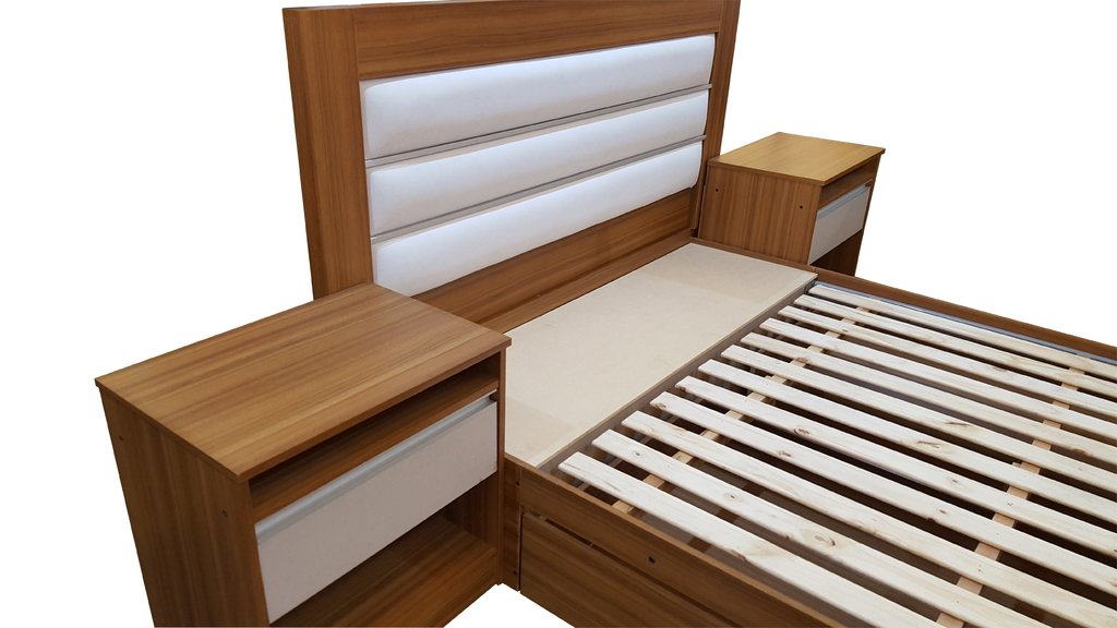 Cajón de cama 120 x 200 con somier BUDDY - verde petróleo