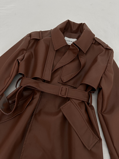 TRENCH LEATHER CHOCOLATE
