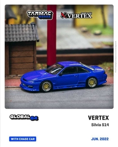Tarmac 1:64 Vertex Silvia S14 Azul Metálico
