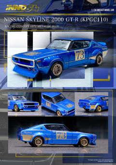 SINAL INNO64 1:64 Nissan Skyline 2000 GT-R Racing Azul