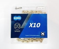 Cadena Bicicleta Kmc 10 Velocidades X10 116 eslabones (oro)