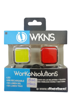 Set de Luces DEL + TRAS Wkns 120 Lumen Recargable Usb - BICPER Banda