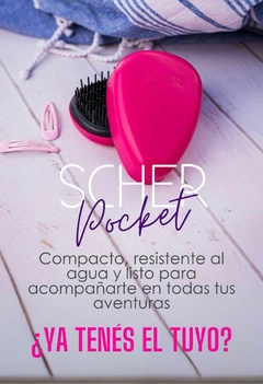 Scher Cepillo desenredante Antifrizz cabello Pocket travel - Fucsia - Vanity Shop