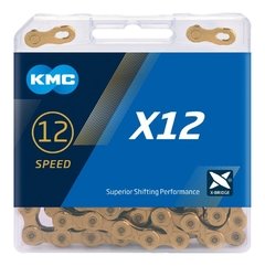Cadena KMC X12 Gold Titanio - comprar online