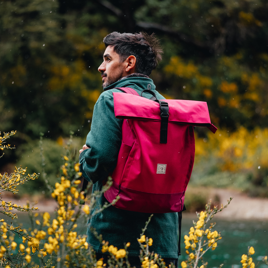 Mochila Roll Top Jacarand Tomate bordo