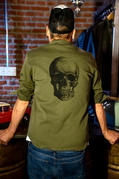 CAMISA POST SCRIPT CLAY SKULL GREEN