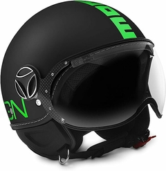 CASCOS MOMO CLASSIC BLACK/GREEN FLUO