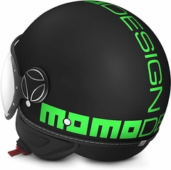 CASCOS MOMO CLASSIC BLACK/GREEN FLUO