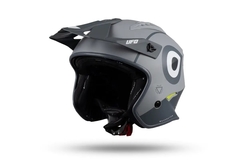 CASCO ABIERTO UFO GRIS MEDiO VISOR HE148