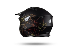 CASCO ABIERTO UFO MEDIO VISOR COLOR NEGRO CON RAYAS HE149 - TiendaMoto Argentina TE: 1162818687