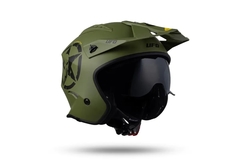 CASCO ABIERTO UFO MEDIO VISOR COLOR VERDE MILITAR HE150 - comprar online