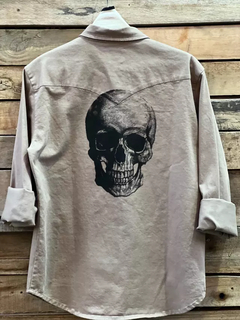 CAMISA POST SCRIPT CLAY SKULL BEIGE