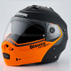 CASCO BLAUER SKY NEGRO MATE BLANCO ORANGE - comprar online