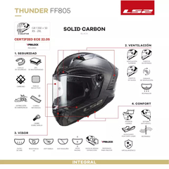 CASCO LS2 THUNDER MATT CARBON