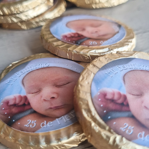 50 Medallones de chocolate personalizado
