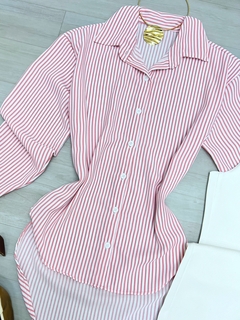 Camisa listrada rosa - comprar online