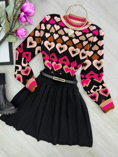 Blusa tricot modal coração - comprar online
