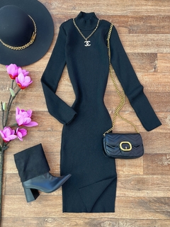 Vestido modal preto