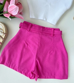 Saia/shorts linho pink - comprar online