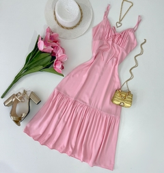 Vestido midi rosa