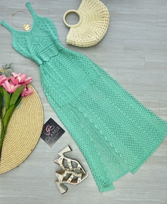 Vestido longo tricot verde