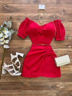 Conjunto linho vermelho