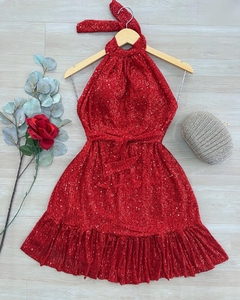 Vestido paête vermelho