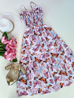 Vestido borboletas crepe de seda - buy online