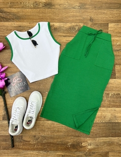 Conjunto canelado verde