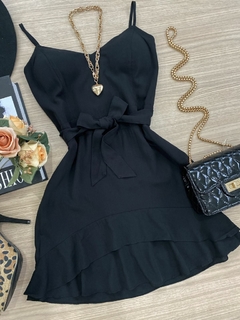 Vestido de amarrar preto - comprar online