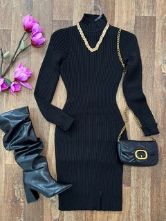 Vestido modal mídi preto - comprar online