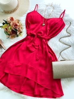 Vestido de amarrar vermelho - comprar online